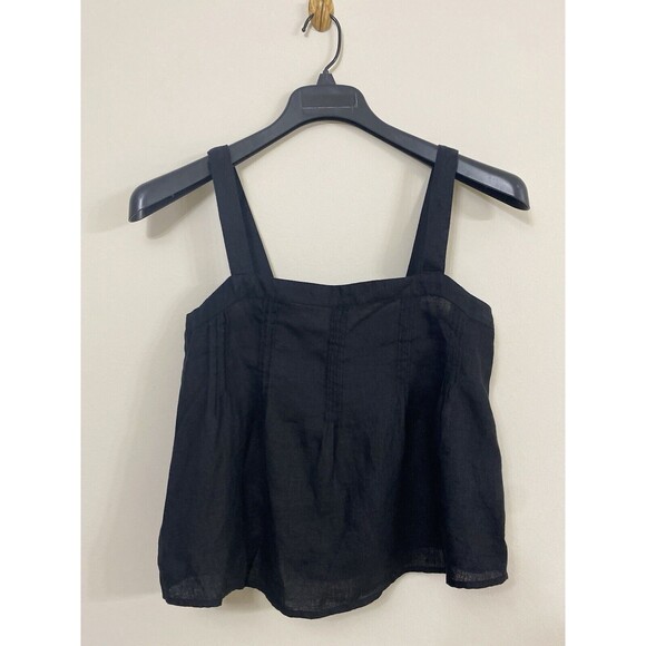 J. Crew Bow Back Linen Top Cropped Square Neck Flowy Lightweight NWT XS - Picture 10 of 10